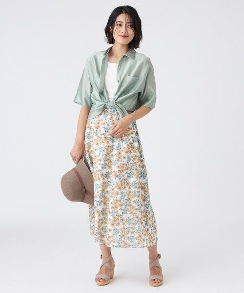 TRANS WORK / トランスワーク ロング・マキシ丈スカート | 【ウォッシャブル】フラワープリントスカート | 詳細1