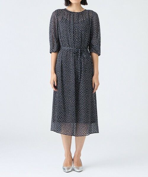 TRANS WORK / トランスワーク ロング・マキシ丈ワンピース | 【ウォッシャブル】ドットクレープワンピース | 詳細3