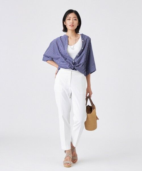 TRANS WORK / トランスワーク シャツ・ブラウス | 【ウォッシャブル】T/Cストライプ天竺シャツ | 詳細4