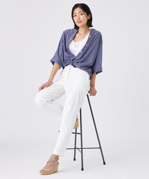 TRANS WORK / トランスワーク シャツ・ブラウス | 【ウォッシャブル】T/Cストライプ天竺シャツ | 詳細5