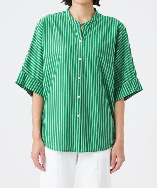 TRANS WORK / トランスワーク シャツ・ブラウス | 【ウォッシャブル】T/Cストライプ天竺シャツ | 詳細8