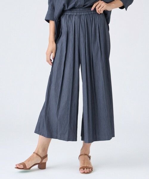 TRANS WORK/トランスワーク 【ウォッシャブル】割繊シャンブレーパンツ ネイビー3 38 TRANS WORK/トランスワーク 【ウォッシャブル】割繊シャンブレーパンツ ネイビー3 38