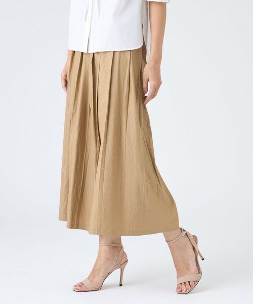 TRANS WORK/トランスワーク 【ウォッシャブル】割繊シャンブレーパンツ ベージュ7 40 TRANS WORK/トランスワーク 【ウォッシャブル】割繊シャンブレーパンツ ベージュ7 40