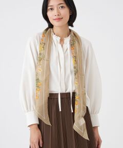 TRANS WORK / トランスワーク マフラー・ショール・スヌード・ストール | 【ウォッシャブル】シルク混剣先ストール