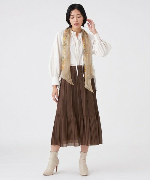 TRANS WORK / トランスワーク マフラー・ショール・スヌード・ストール | 【ウォッシャブル】シルク混剣先ストール | 詳細2