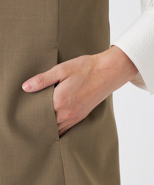 TRANS WORK / トランスワーク ノーカラージャケット | 【ウォッシャブル/接触冷感/防シワ】エアリーウーステッドジャケット | 詳細9