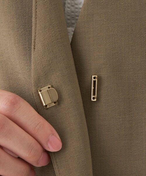 TRANS WORK / トランスワーク ノーカラージャケット | 【ウォッシャブル/接触冷感/防シワ】エアリーウーステッドジャケット | 詳細11