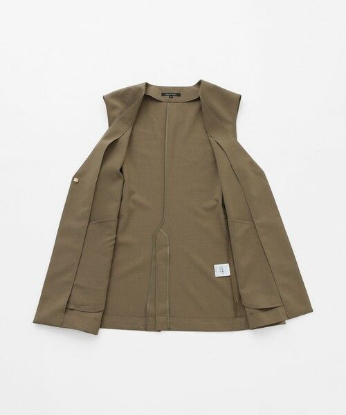 TRANS WORK / トランスワーク ノーカラージャケット | 【ウォッシャブル/接触冷感/防シワ】エアリーウーステッドジャケット | 詳細12