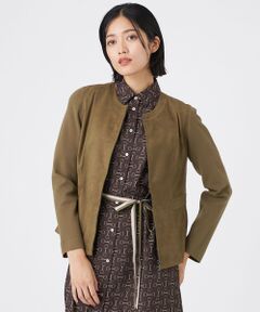 TRANS WORK / トランスワーク ノーカラージャケット | 【ウォッシャブル】ストレッチスエードジャケット