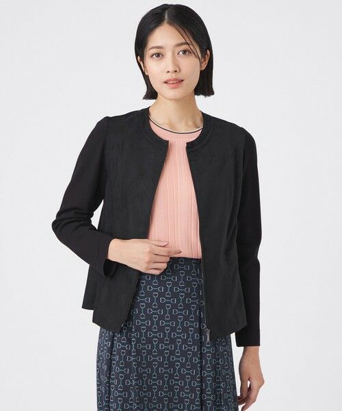 TRANS WORK/トランスワーク 【ウォッシャブル】ストレッチスエードジャケット ネイビー3 40 TRANS WORK/トランスワーク 【ウォッシャブル】ストレッチスエードジャケット ネイビー3 40