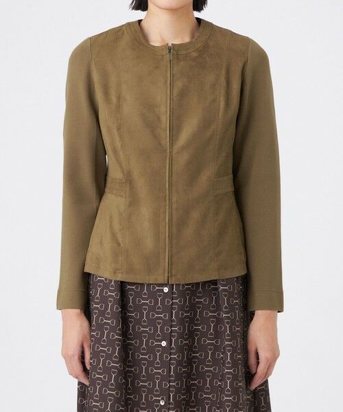 TRANS WORK / トランスワーク ノーカラージャケット | 【ウォッシャブル】ストレッチスエードジャケット | 詳細5