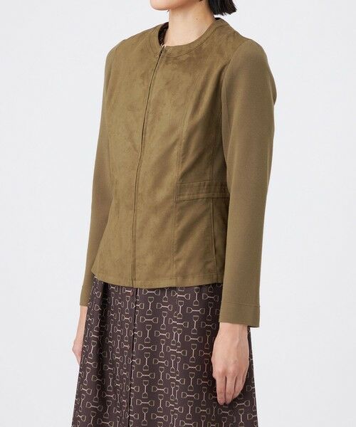 TRANS WORK / トランスワーク ノーカラージャケット | 【ウォッシャブル】ストレッチスエードジャケット | 詳細6