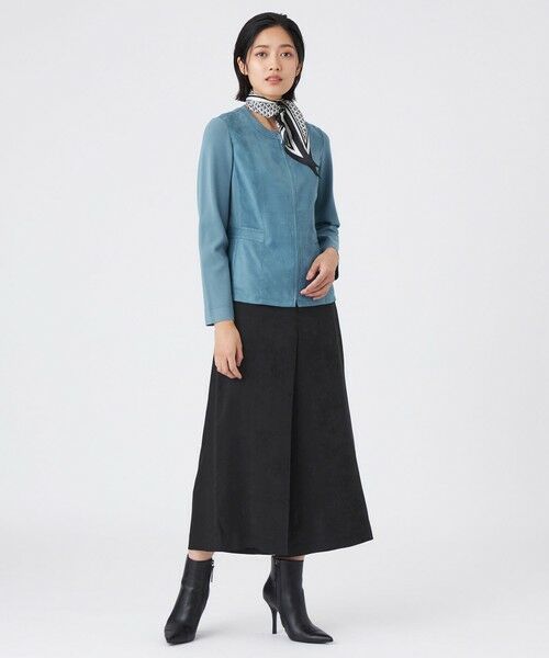 TRANS WORK / トランスワーク ノーカラージャケット | 【ウォッシャブル】ストレッチスエードジャケット | 詳細2