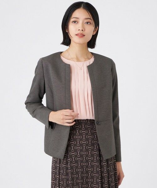 TRANS WORK / トランスワーク ノーカラージャケット | 【美シリーズ・セットアップ対応・ウォッシャブル】プレミアムジャージジャケット | 詳細11