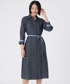 TRANS WORK / トランスワーク ロング・マキシ丈ワンピース | 【ウォッシャブル】ビットプリントデシンワンピース