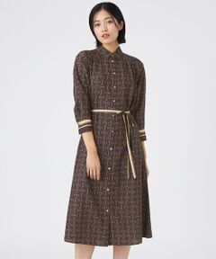 TRANS WORK / トランスワーク ロング・マキシ丈ワンピース | 【ウォッシャブル】ビットプリントデシンワンピース