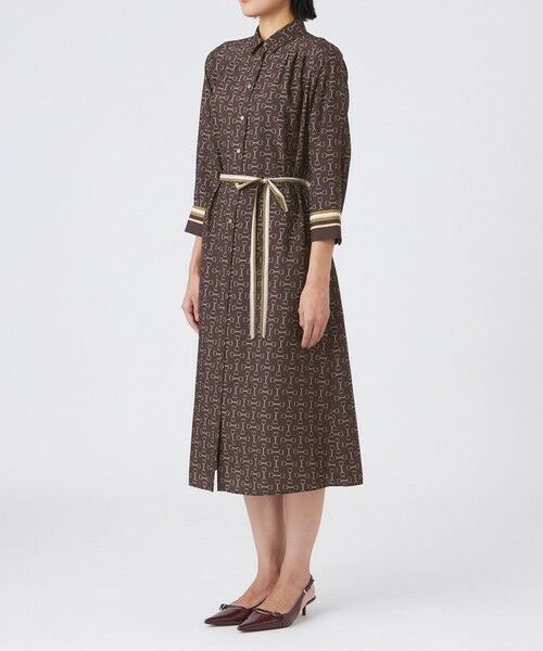 TRANS WORK / トランスワーク ロング・マキシ丈ワンピース | 【ウォッシャブル】ビットプリントデシンワンピース | 詳細5