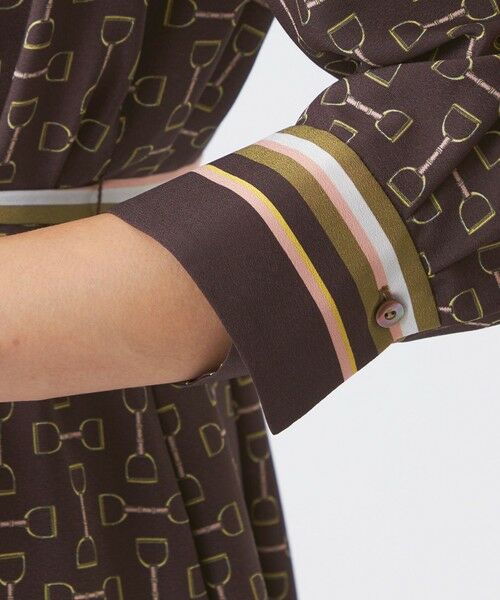 TRANS WORK / トランスワーク ロング・マキシ丈ワンピース | 【ウォッシャブル】ビットプリントデシンワンピース | 詳細9