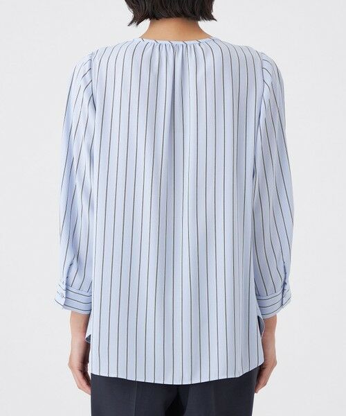 TRANS WORK / トランスワーク シャツ・ブラウス | 【ウォッシャブル】バックサテンストライプブラウス | 詳細7