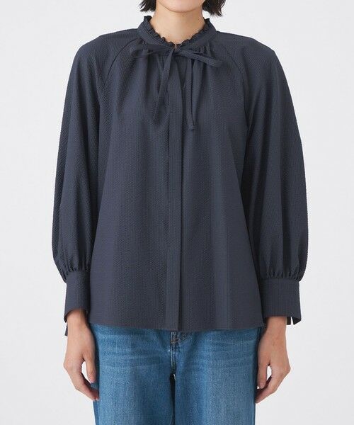 TRANS WORK / トランスワーク シャツ・ブラウス | 【ウォッシャブル/吸水速乾/防シワ】ギンガムサッカーブラウス | 詳細3