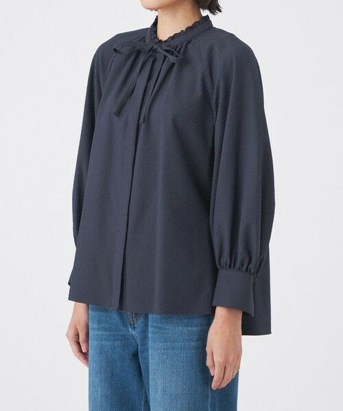 TRANS WORK / トランスワーク シャツ・ブラウス | 【ウォッシャブル/吸水速乾/防シワ】ギンガムサッカーブラウス | 詳細4