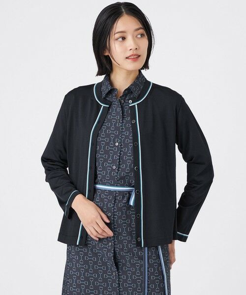 TRANS WORK/トランスワーク 【ウォッシャブル】バイカラーニット ネイビー3 38 TRANS WORK/トランスワーク 【ウォッシャブル】バイカラーニット ネイビー3 38