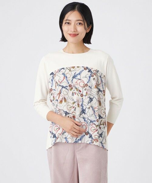 TRANS WORK / トランスワーク ニット・セーター | 【ウォッシャブル】タッセルプリント(オフホワイト2)