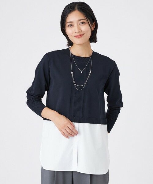 TRANS WORK/トランスワーク 【ウォッシャブル】TEXBRIDプルオーバー ネイビー3 38 TRANS WORK/トランスワーク 【ウォッシャブル】TEXBRIDプルオーバー ネイビー3 38