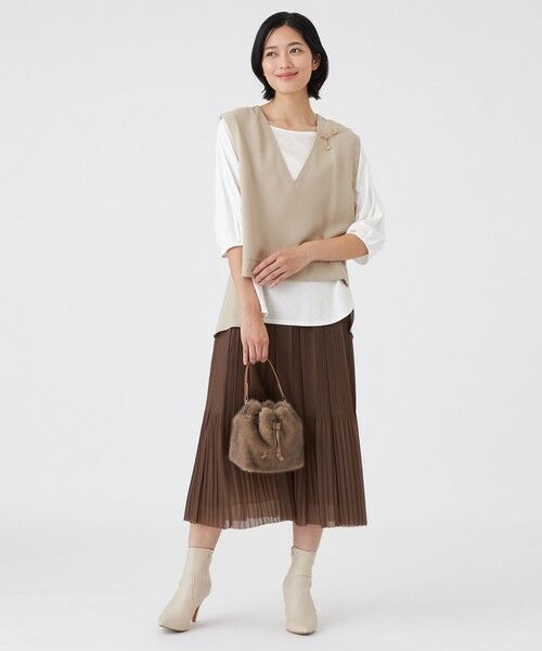 TRANS WORK / トランスワーク カットソー | 【ウォッシャブル】ドライダブルクロス×スムースコンビカットソー | 詳細2