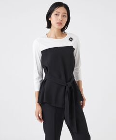 TRANS WORK / トランスワーク カットソー | 【ウォッシャブル】ドライダブルクロス×スムースコンビカットソー