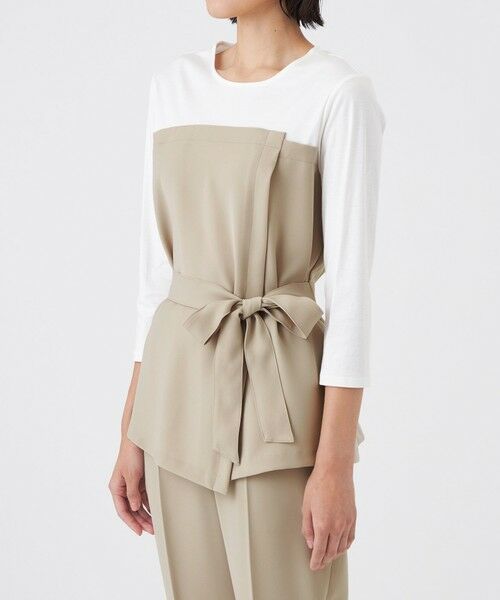 TRANS WORK / トランスワーク カットソー | 【ウォッシャブル】ドライダブルクロス×スムースコンビカットソー | 詳細4