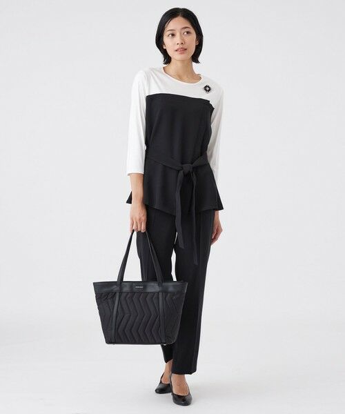 TRANS WORK / トランスワーク カットソー | 【ウォッシャブル】ドライダブルクロス×スムースコンビカットソー | 詳細1