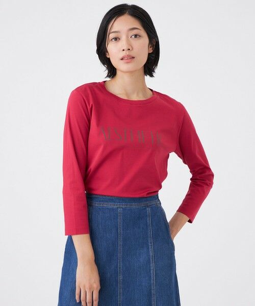 TRANS WORK/トランスワーク 【ウォッシャブル】コーコランバイオスムースプリントTシャツ ピンク3 38 TRANS WORK/トランスワーク 【ウォッシャブル】コーコランバイオスムースプリントTシャツ ピンク3 38