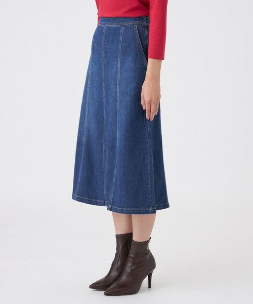 TRANS WORK / トランスワーク ロング・マキシ丈スカート | 【ウォッシャブル】ストレッチデニムライトスカート | 詳細3