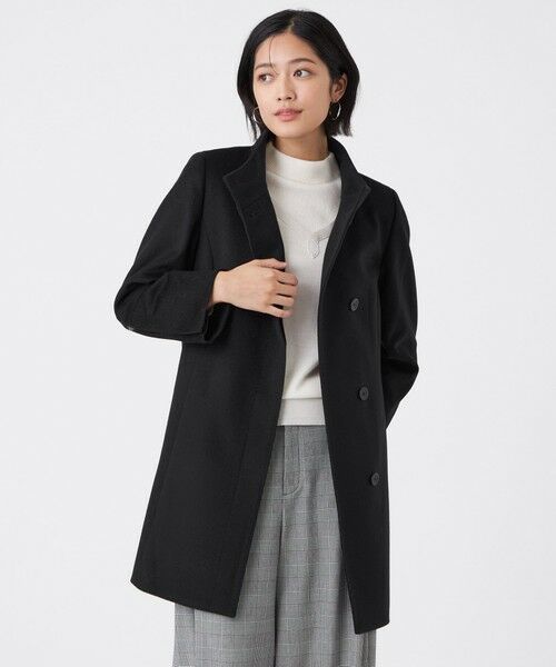 TRANS WORK / トランスワーク その他アウター | カシミヤ混メルトンウールコート(ブラック1)