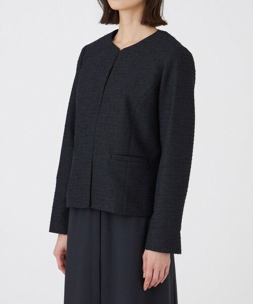 TRANS WORK / トランスワーク ノーカラージャケット | 【ウォッシャブル】ペーパーヤーンファンシージャケット | 詳細4