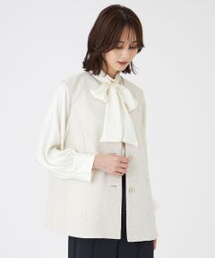 TRANS WORK / トランスワーク ノーカラージャケット | 【ウォッシャブル】ペーパーヤーンファンシージレ