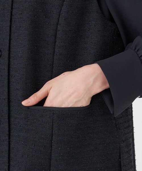 TRANS WORK / トランスワーク ノーカラージャケット | 【ウォッシャブル】ペーパーヤーンファンシージレ | 詳細7