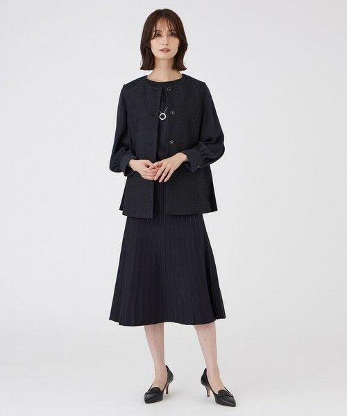 TRANS WORK / トランスワーク ノーカラージャケット | 【ウォッシャブル】ペーパーヤーンファンシージレ | 詳細2