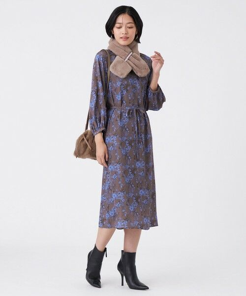 TRANS WORK / トランスワーク ロング・マキシ丈ワンピース | エッチングフラワープリント | 詳細3