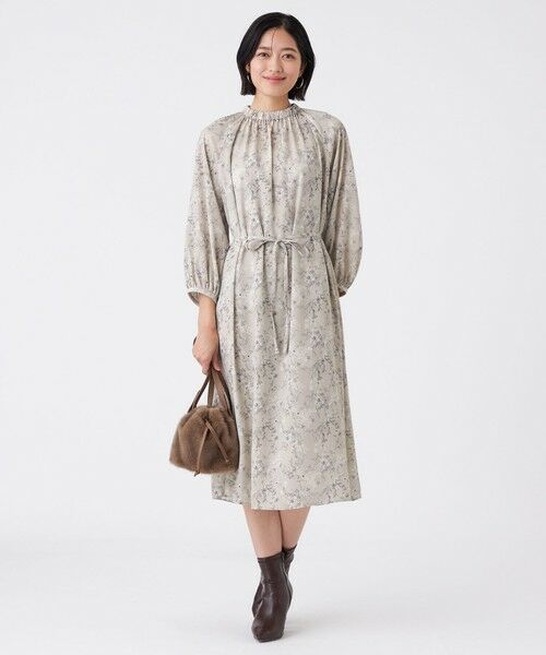 TRANS WORK / トランスワーク ロング・マキシ丈ワンピース | エッチングフラワープリント | 詳細1