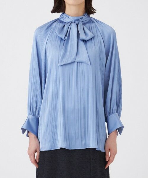 TRANS WORK / トランスワーク シャツ・ブラウス | 【ウォッシャブル】プリーツサテンブラウス | 詳細7