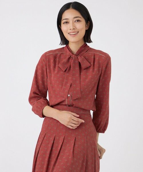 TRANS WORK / トランスワーク シャツ・ブラウス | 【ウォッシャブル】ジオメトリックプリントブラウス | 詳細1