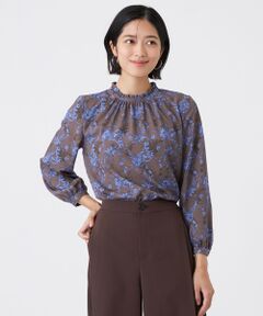 TRANS WORK / トランスワーク シャツ・ブラウス | 【ウォッシャブル】エッチングフラワープリントブラウス