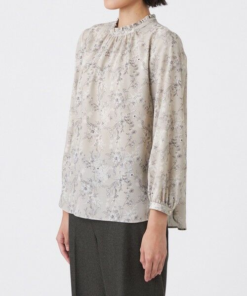 TRANS WORK / トランスワーク シャツ・ブラウス | 【ウォッシャブル】エッチングフラワープリントブラウス | 詳細5