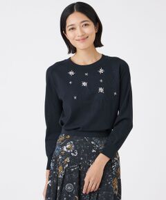 TRANS WORK / トランスワーク ニット・セーター | 【ウォッシャブル】ビジューニットプルオーバー