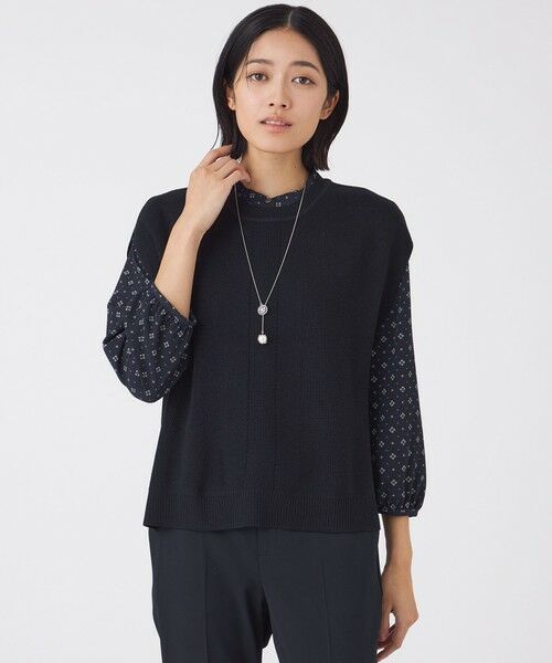 TRANS WORK/トランスワーク 【ウォッシャブル】エクストラファインウールジレ ネイビー3 38 TRANS WORK/トランスワーク 【ウォッシャブル】エクストラファインウールジレ ネイビー3 38