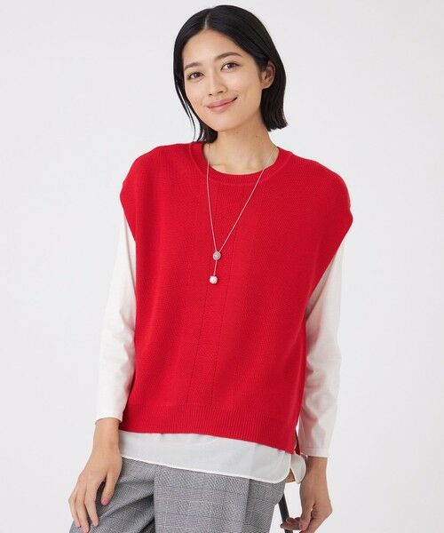 TRANS WORK / トランスワーク ニット・セーター | 【ウォッシャブル】エクストラファインウールジレ | 詳細1