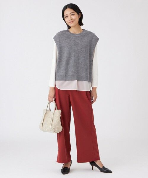 TRANS WORK / トランスワーク ニット・セーター | 【ウォッシャブル】エクストラファインウールジレ | 詳細2