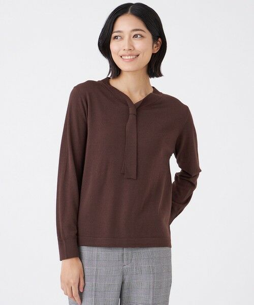 TRANS WORK/トランスワーク 【ウォッシャブル】エクストラファインウールプルオーバー ブラウン3 38 TRANS WORK/トランスワーク 【ウォッシャブル】エクストラファインウールプルオーバー ブラウン3 38